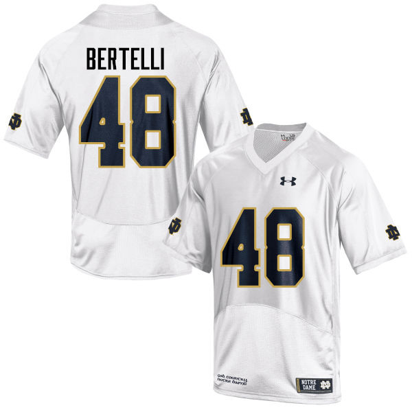 Men's NCAA Notre Dame Fighting Irish #48 Angelo Bertelli Stitched College Under Armour Authentic White Football Jersey VY10Z30BM